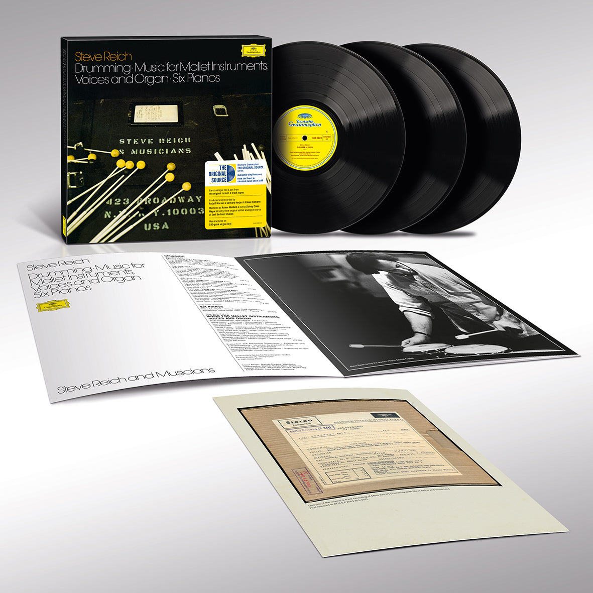 Reich: Drumming/Music for Mllet Instruments, Voices and Organ, Six Pianos (The Original Source Series) (3LP)