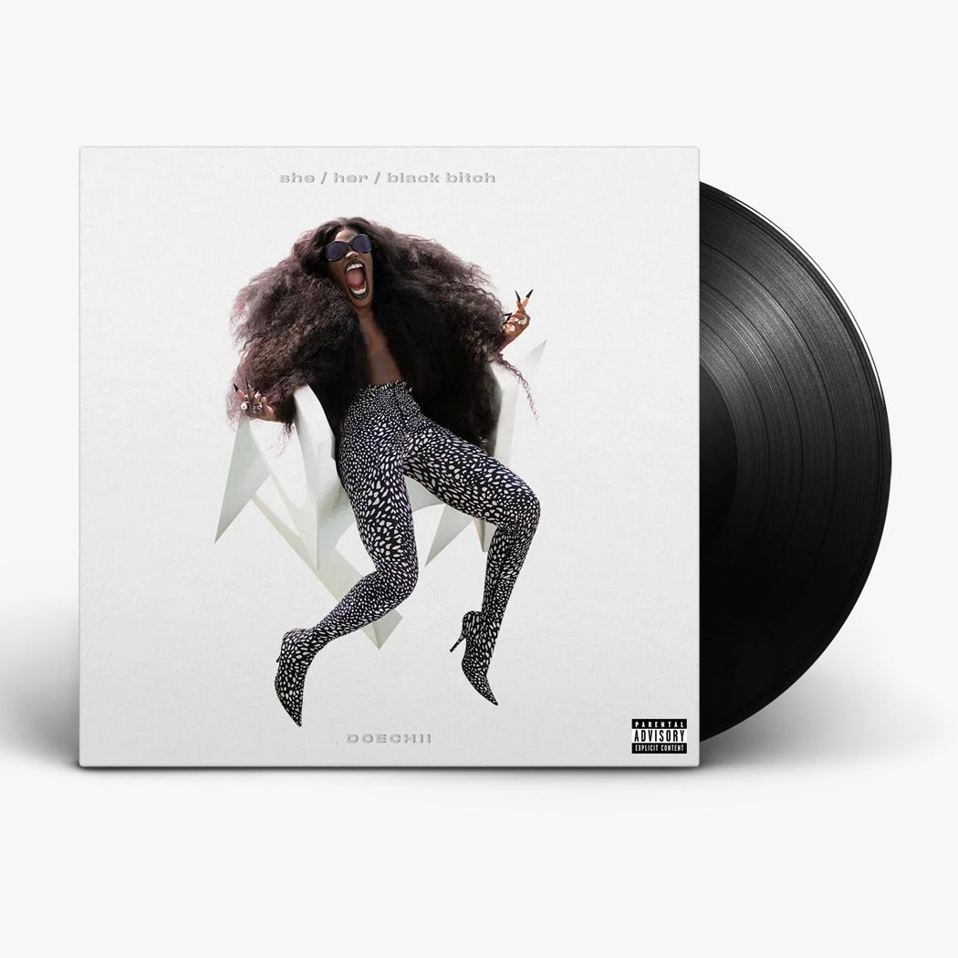 she / her / black bitch  Black 12" Vinyl