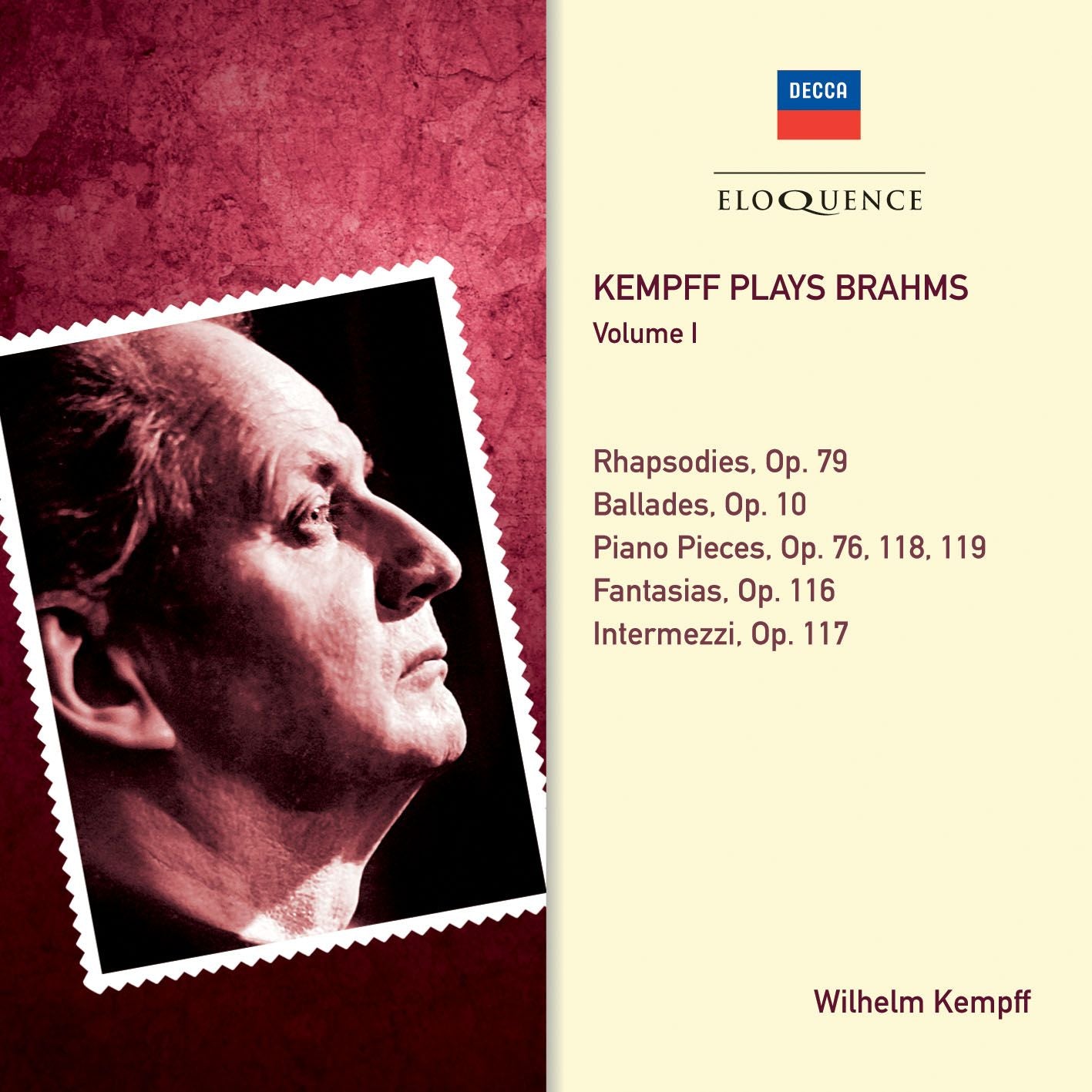 Kempff plays BRAHMS: Vol. I (2CD) [Eloquence]
