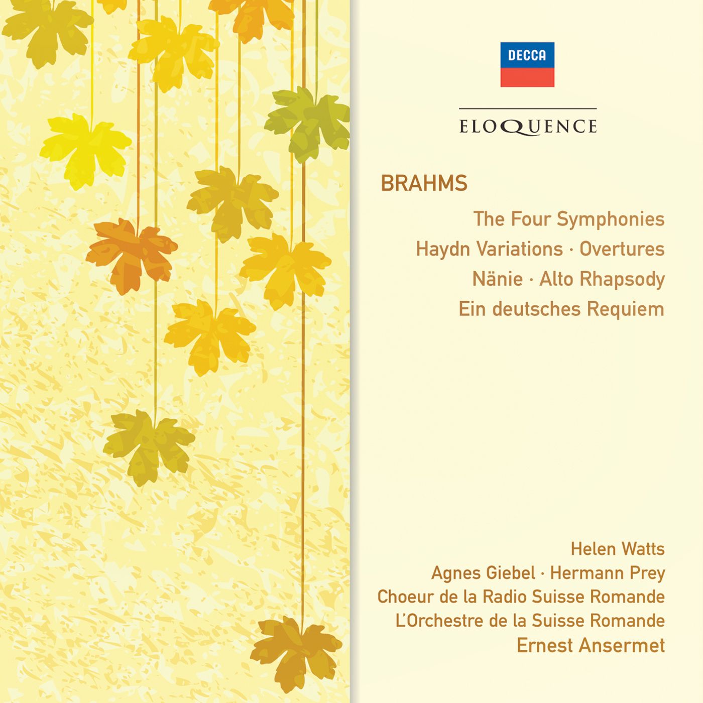 BRAHMS: Symphonies Nos. 1-4, Haydn Variations, Overtures, Nänie, Alto Rhapsody, Ein Deutsches Requiem (4CD) [Eloquence]