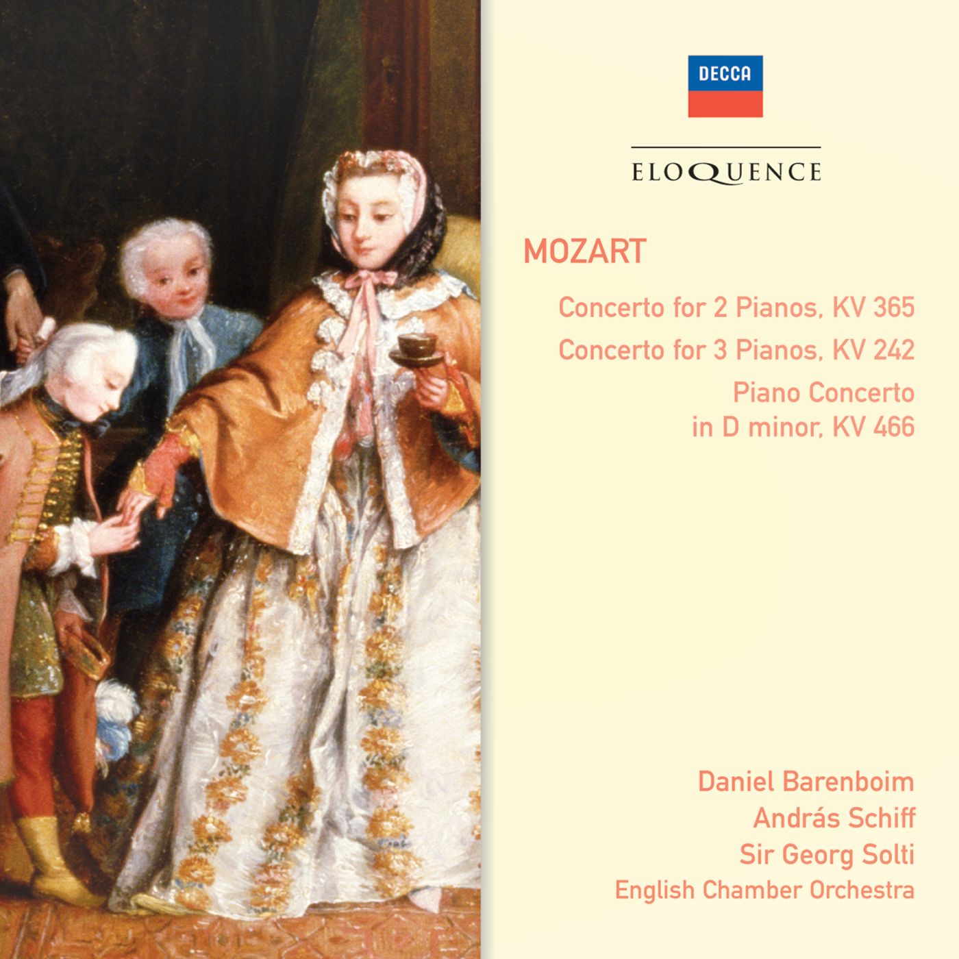 MOZART: Concertos for 2 & 3 Pianos; Piano Concerto, KV466 [Eloquence]