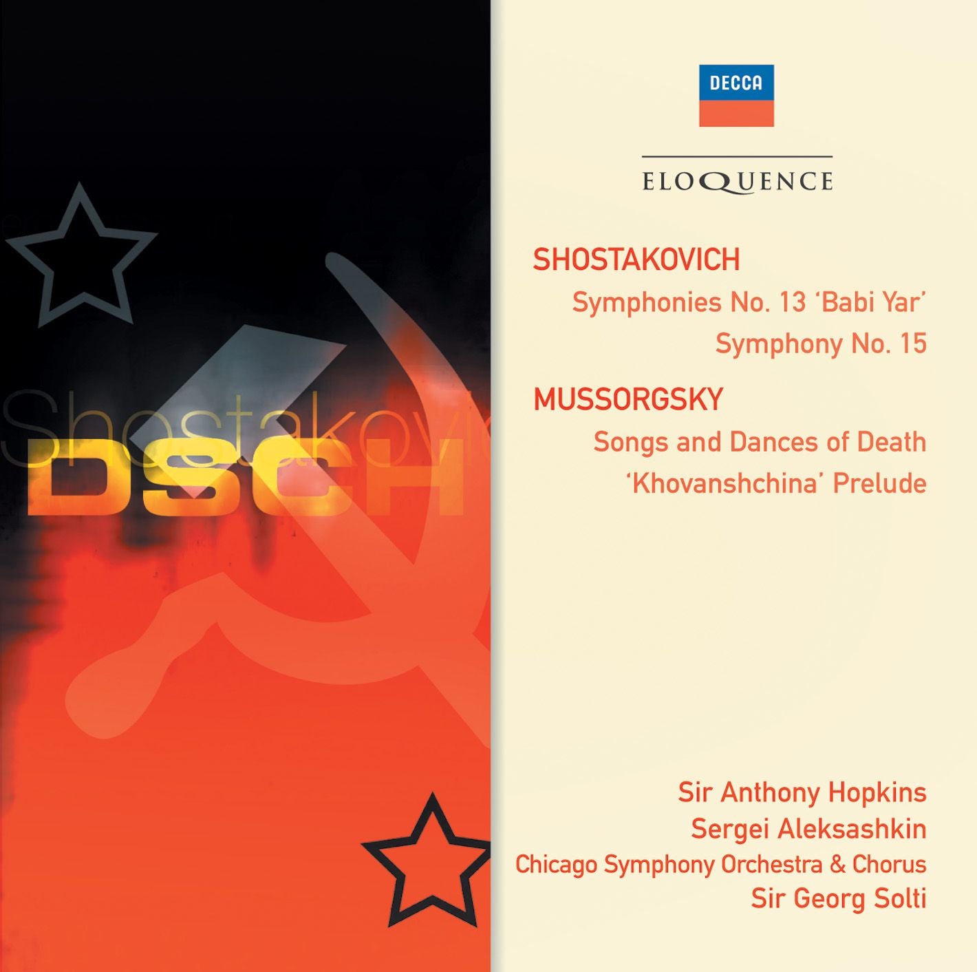 SHOSTAKOVICH: Symphonies Nos. 13 & 15; MUSSORGSKY: Songs and Dances of Death (2CD) [Eloquence]