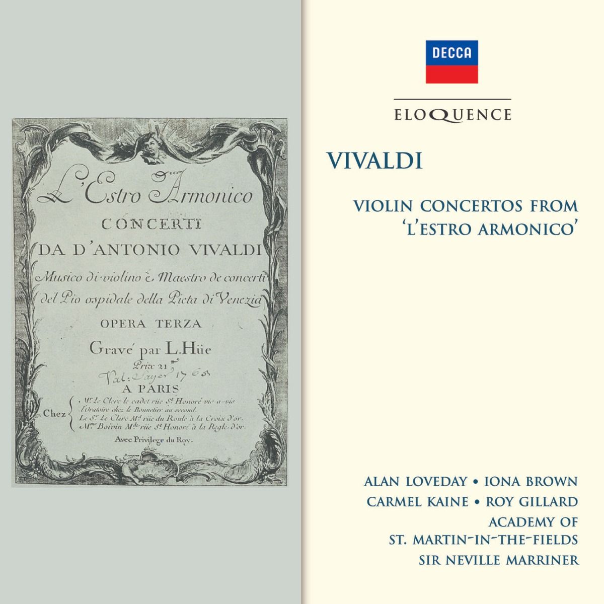 VIVALDI: Violin Concertos from 'L'Estro armonico', Op. 3 [Eloquence]