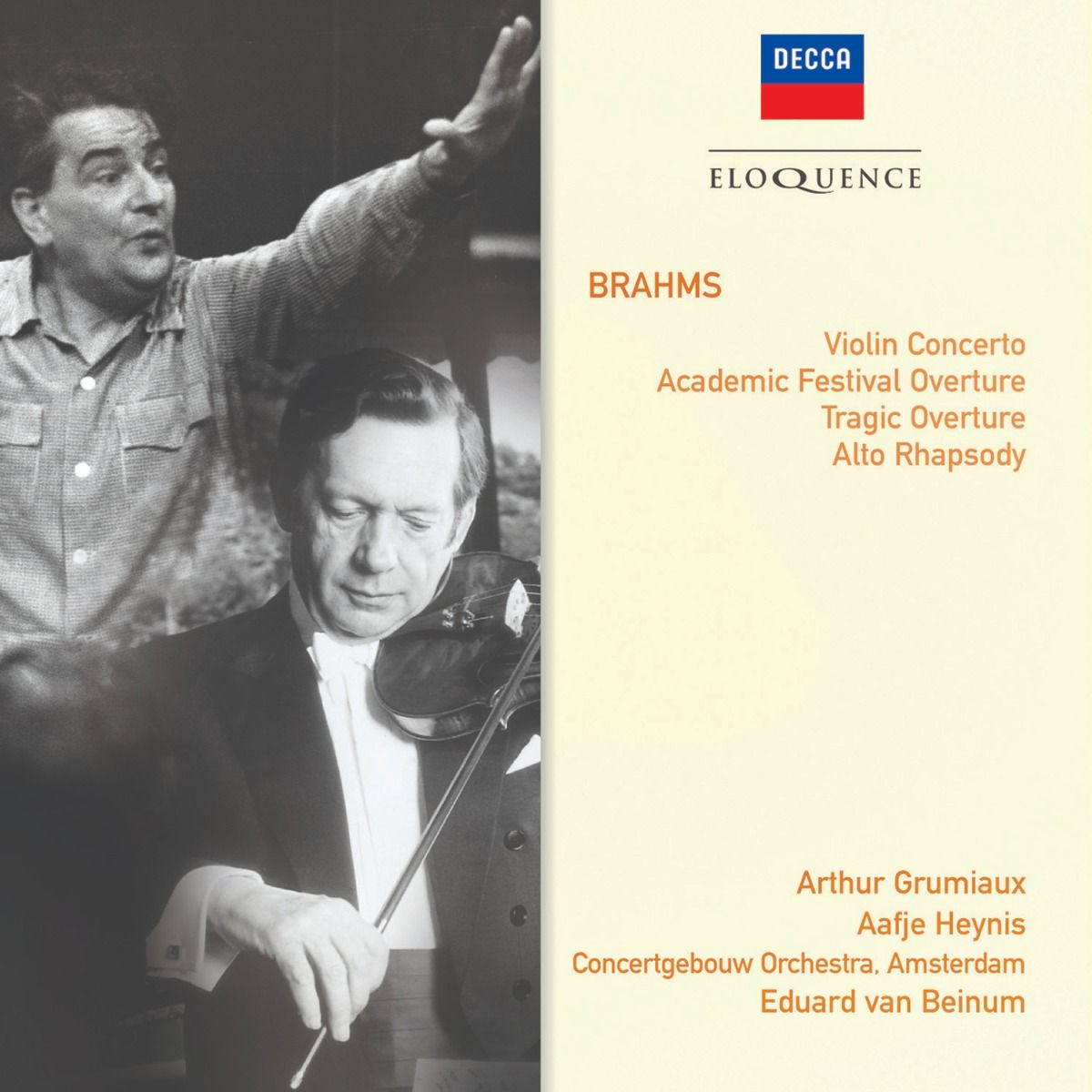 BRAHMS: Violin Concerto; Overtures; Alto Rhapsody [Eloquence]